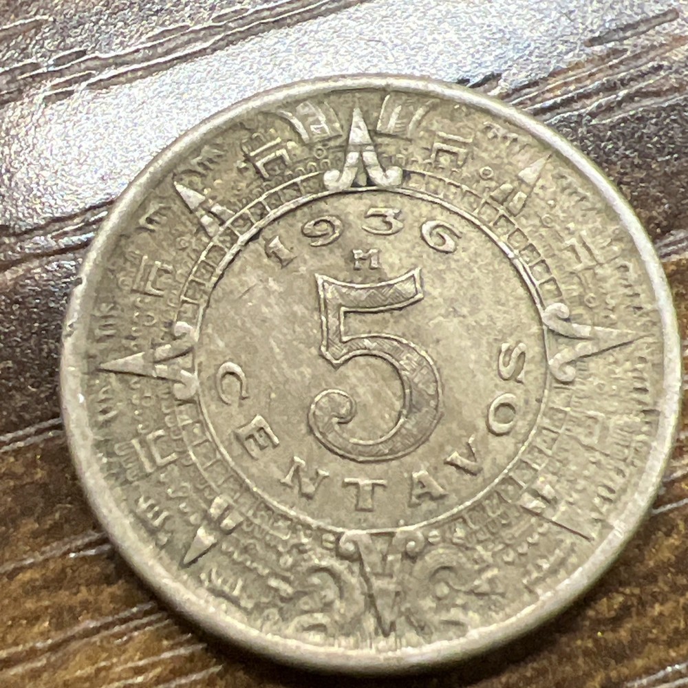1936 Mexico 5 Centavos Coin Excellent Condition
