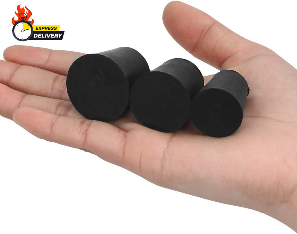 22-Pack (13 Assorted Sizes) 000# -10# Solid Rubber Stoppers
