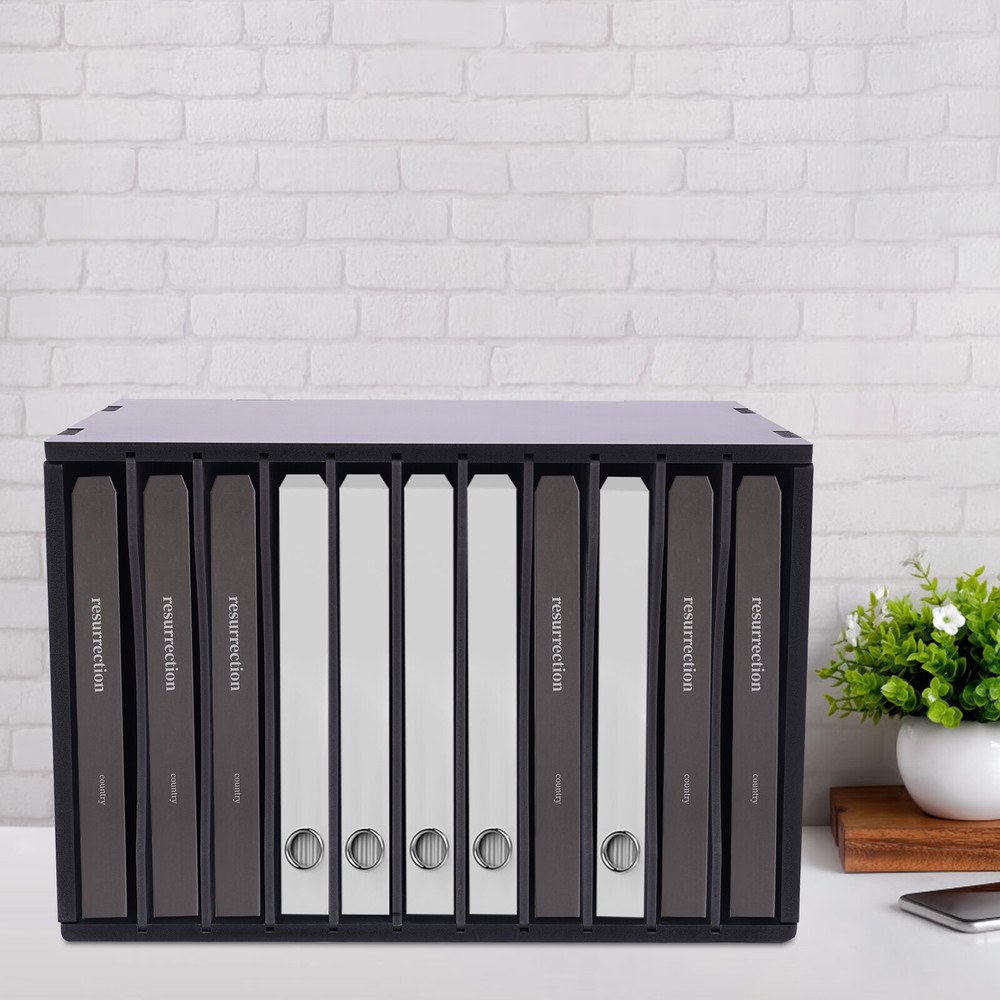 11Compartment Vertical Desktop Sorter File Storage Rack Desktop Organizer Holder