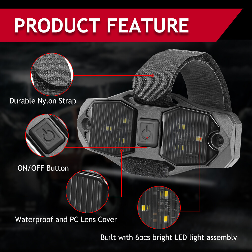 UTV LED Interior Dome Light Roll Bar Mount Cage Cab Pack Center w/ Switch White