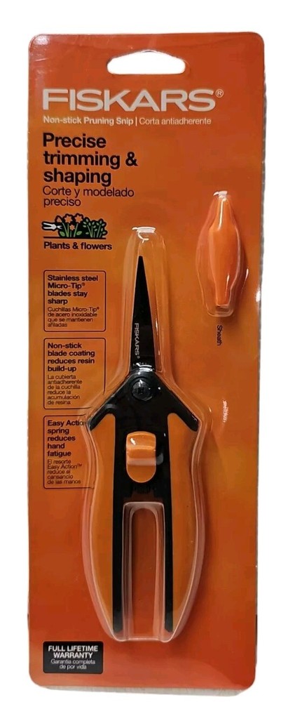 Fiskars Pruning Snips Non-Stick Micro-Tip Precise Trimming & Shaping New