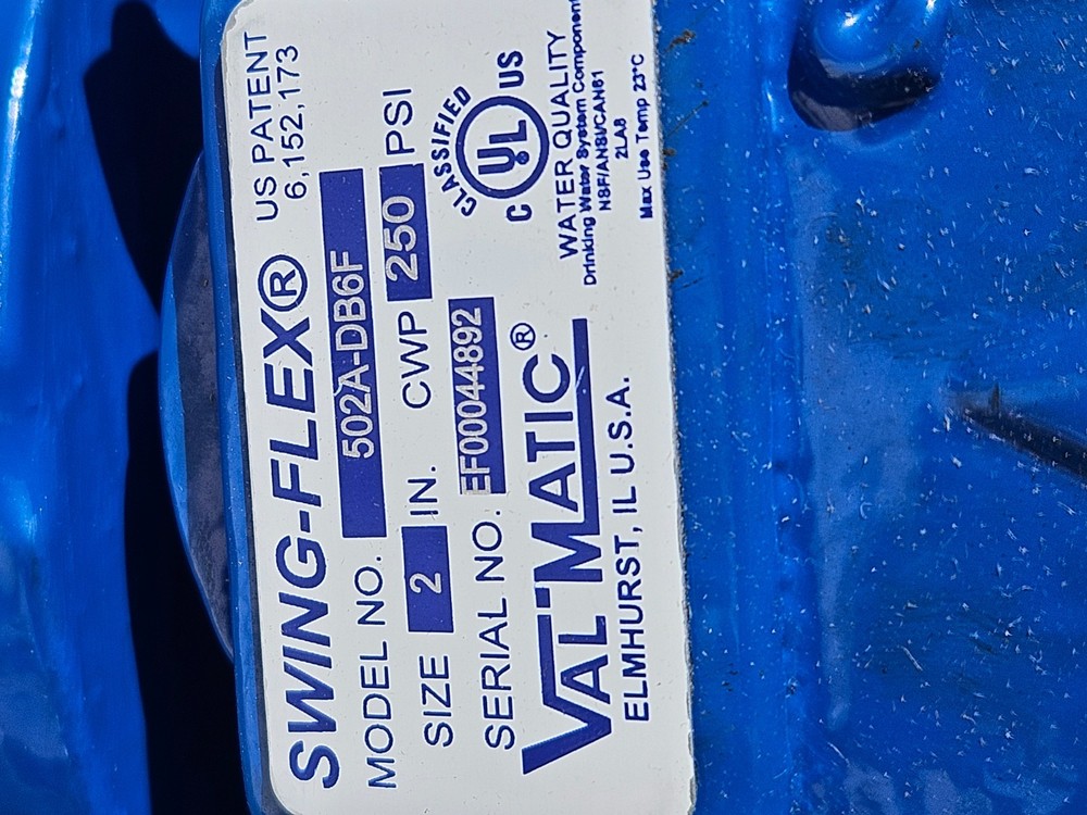 Val-Matic 2" Flanged Cast Iron Swing Flex Check Valve 602A-DB6F (S1C8)