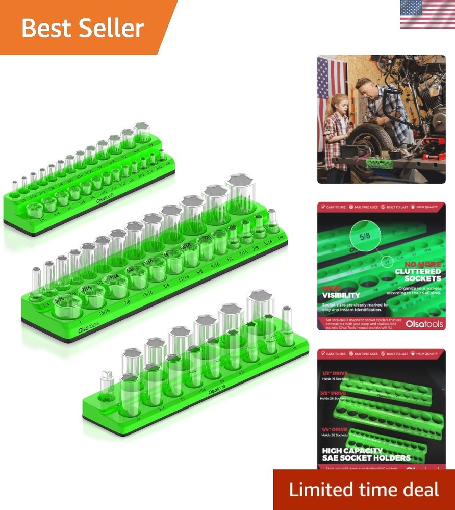 New Magnetic Socket Organizer | 3PCS Green