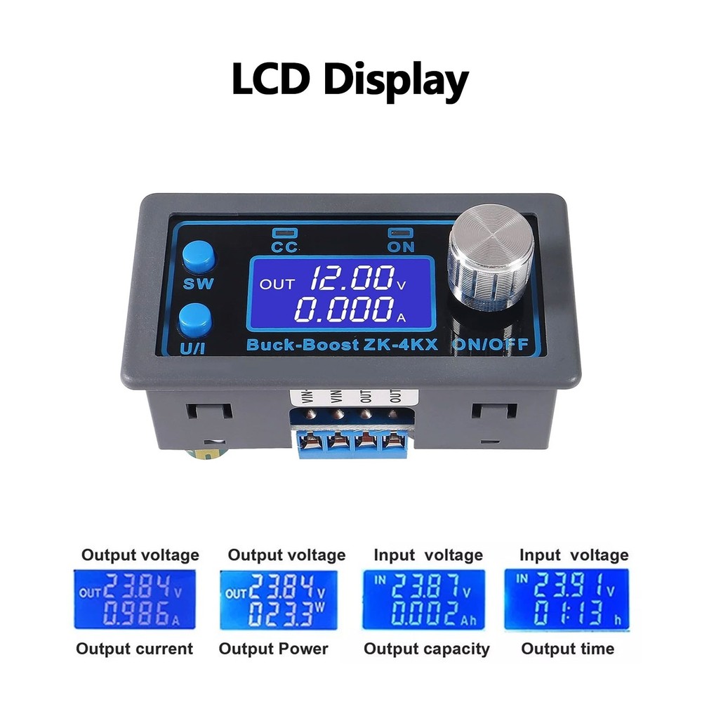 DC Adjustable Step-Up Down Buck Boost Power Supply Voltage Regulator LCD Module