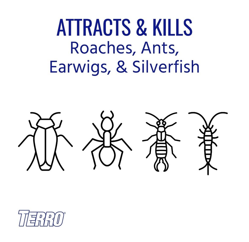 TERRO Roach Bait Powder + Applicator Kills Cockroach Ants Earwigs Silverfish