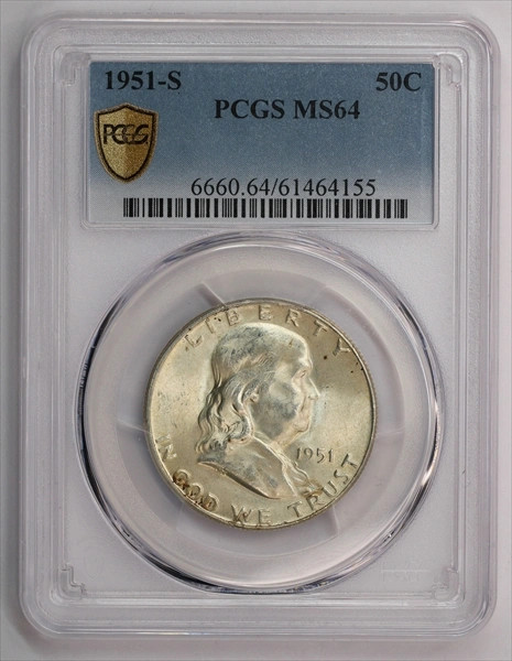 1951-S Franklin Half Dollar PCGS MS64