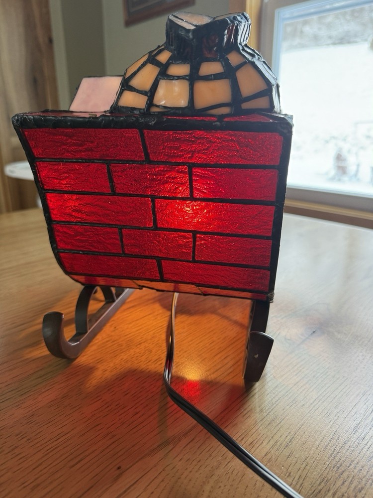 Tiffany Style Santa Sleigh Light
