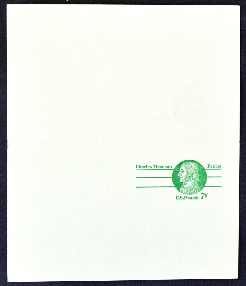 1975 US Sc. #UY25 mint 7 cent postal reply card, unfolded, very good shape