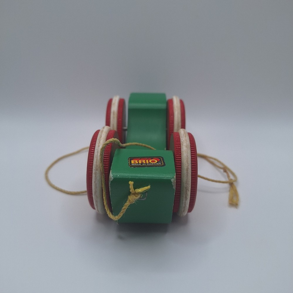 Brio Wood Pull Toy Wagon Made in Sweden Old Style Pull