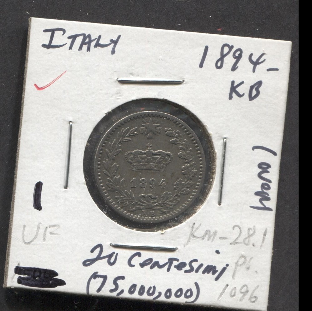 1894-Italy-UF-20 Centesimi