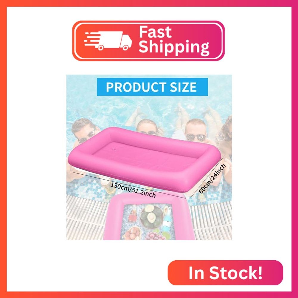 Ice Buffet Serving Tray Drink Cooler with Drain Plug,Inflatable Ice Serving Buff