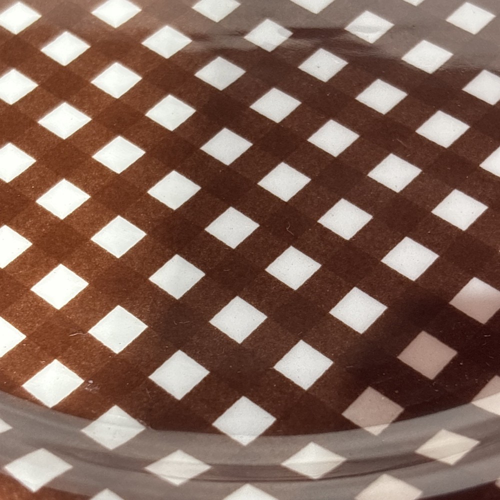 Fall Autumn Brown Gingham Ceramic Plate 10.5” Diameter New