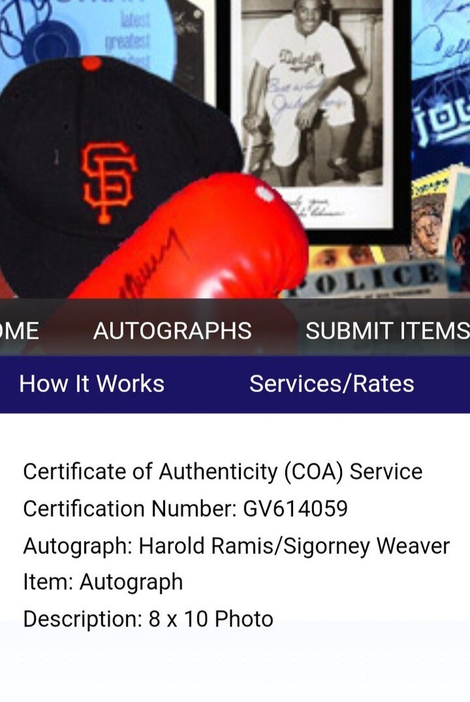 Harold Ramis Sigourney Weaver Ghostbusters Signed Autograph COA Authentication 2