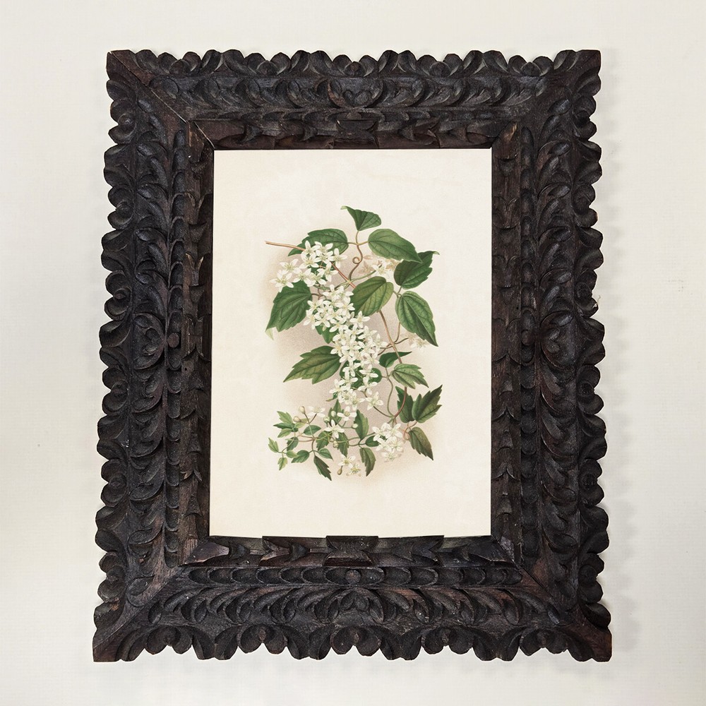 6.5" x 9" - Hand-carved Solid Wood Picture Frame