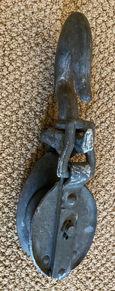 Vintage Metal Hook & Pulley 12"Long