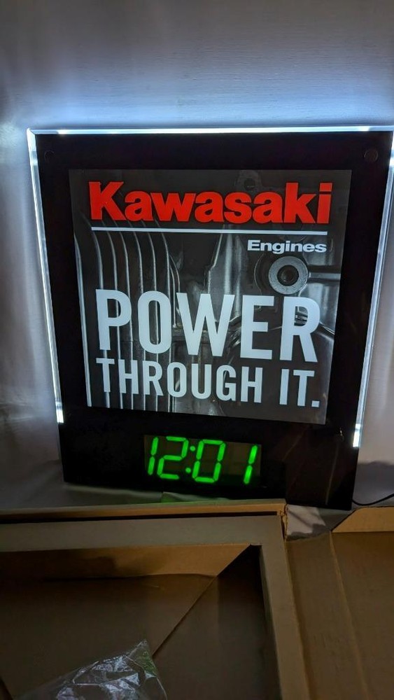 Kawasaki Engines Power Through It LED Wall Clock