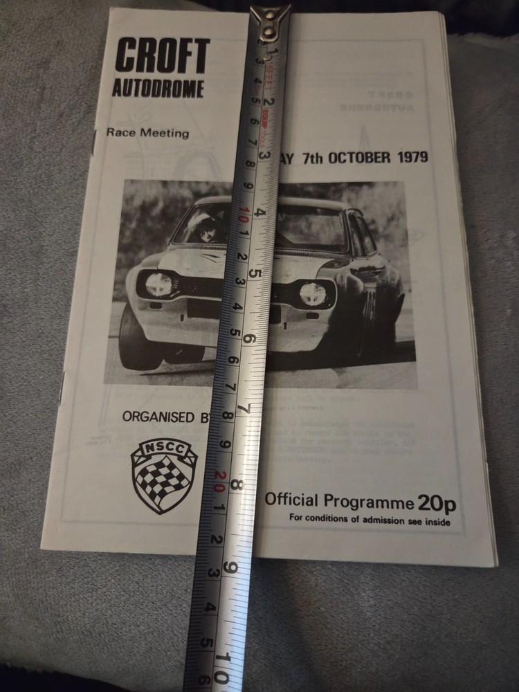 Official programme Croft Autodrome Race Meeting October 7th 1979