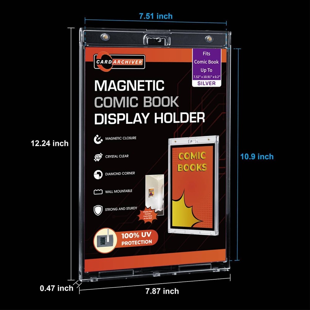 Crystal Clear One Touch-values 2ct Magnet-cases Silver Display-System, UV-pro...