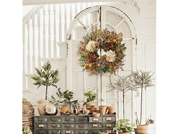 WANNA-CUL Rustic Hydrangea 24" Wreath 10-rustic Hydrangea