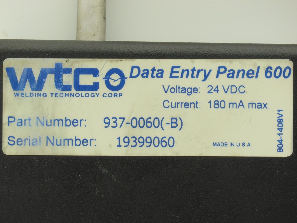 Welding Technology WTCO 937-0060 (-B) DEP 600 Data Entry Panel 600 Teach Pendant