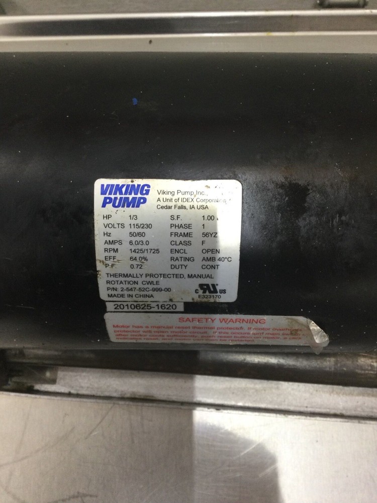 Pitco B6678535-C Pump & Motor Assembly, 115V, Viking Tested & Working!