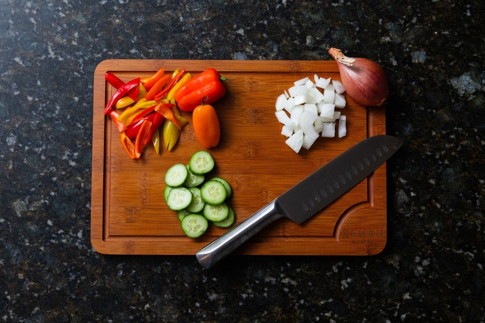 Zenbu Kitchen Bamboo Cutting Board Set – 3-Pack (Dark Bamboo)