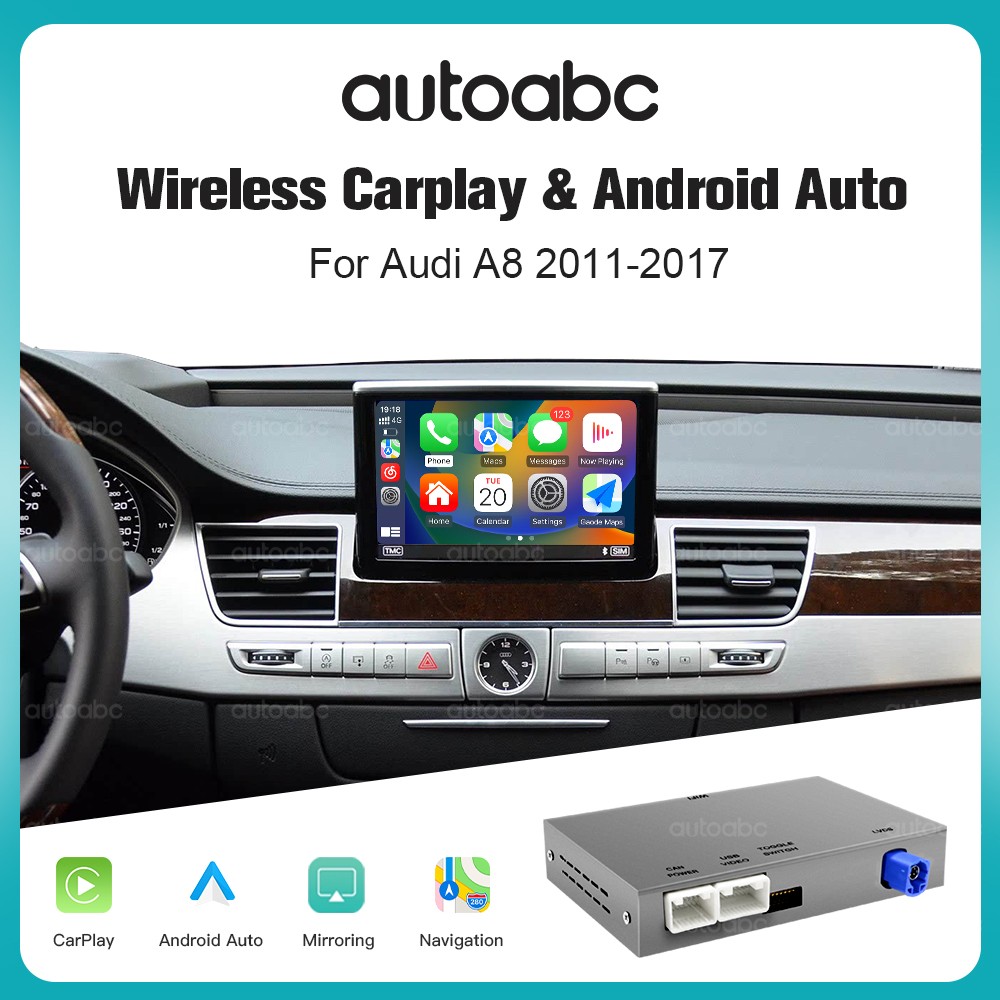 Wireless Carplay Android Auto Interface Retrofit Decoder For Audi A8 2011-2017