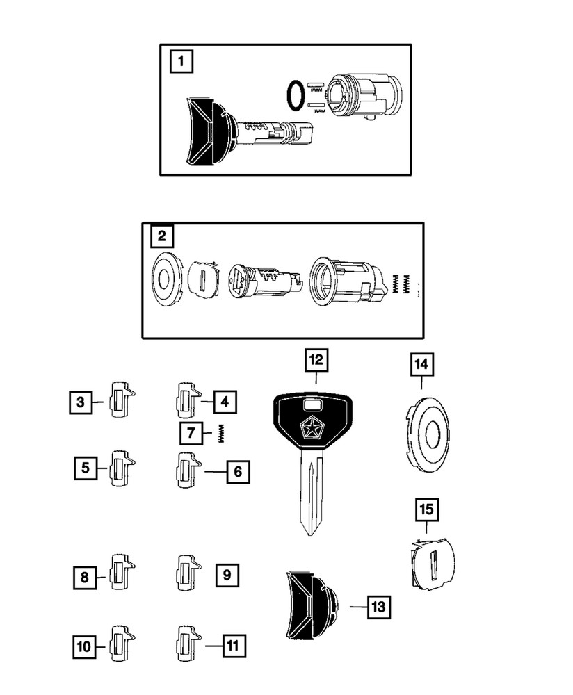 Genuine Mopar Blank With Transmitter Key 5179512AC
