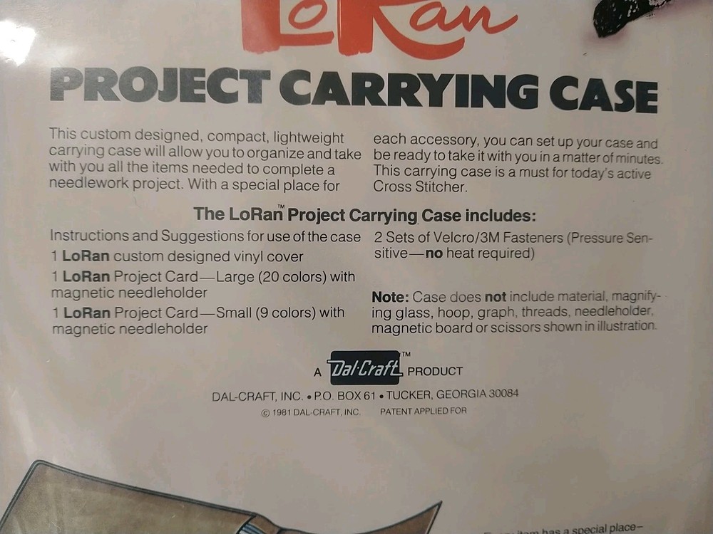 LoRan Project Carrying Case Needlework Crafts New