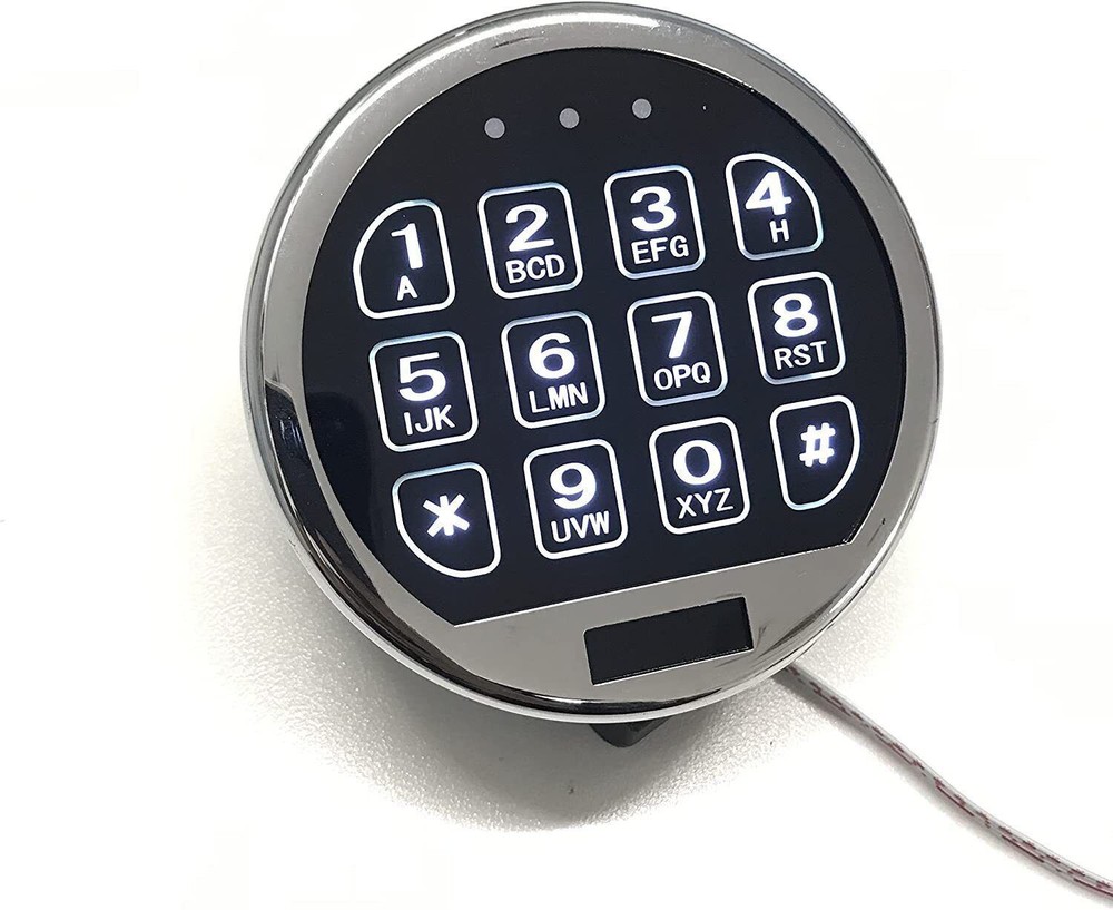 Electronic Safe Lock LED Keypad Chrome Gun Safe Lock Replacement With Swing Bolt