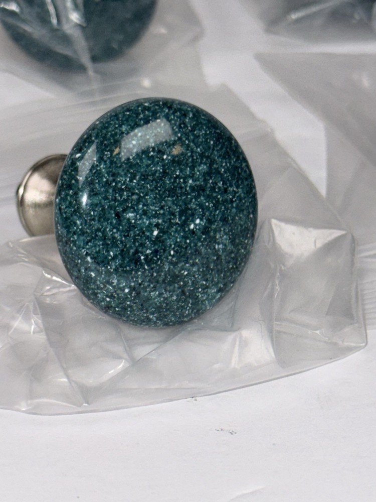 Set of 5 various Drawer Pulls - Blue/Green - New