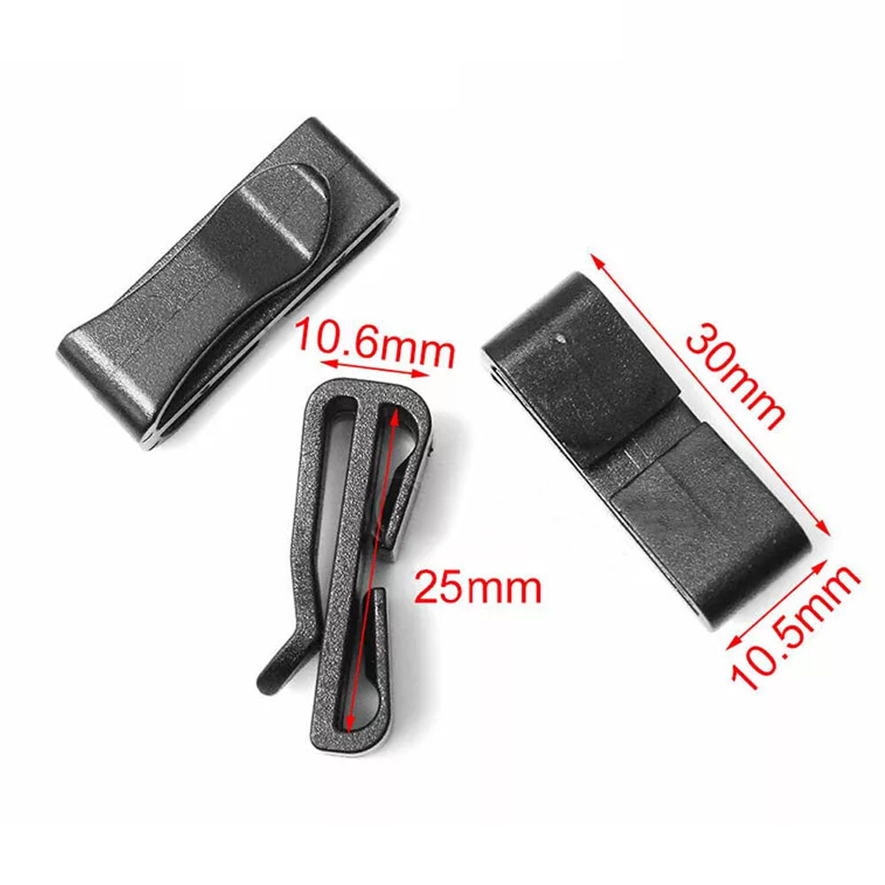 20pcs 25mm Quick-Slip Clip Keeper Buckles Molle Tactical Backpack Webbing Strap