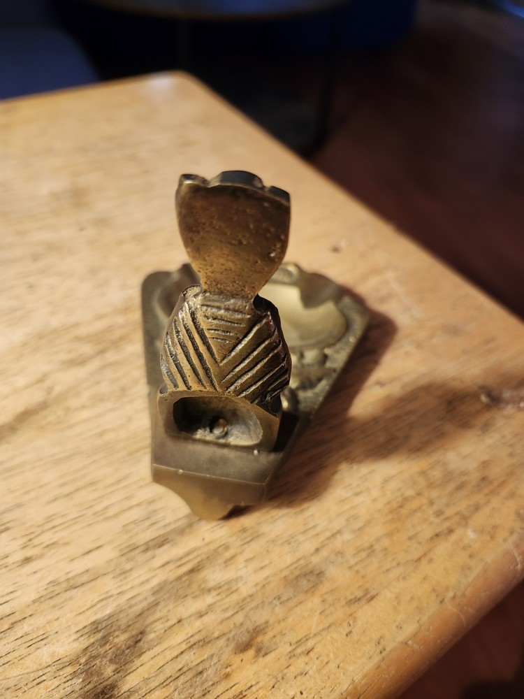 Ancient Egyptian Souvenir Brass Ashtray, Sphinx Decor Items