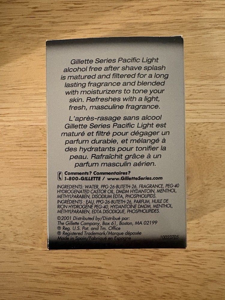 2001 Gillette Series Splash Pacific Light After Shave 3.2 oz