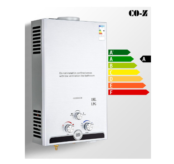 18L 5GPM LPG Gas Hot Water Heater Tankless On-Demand Instant Boiler