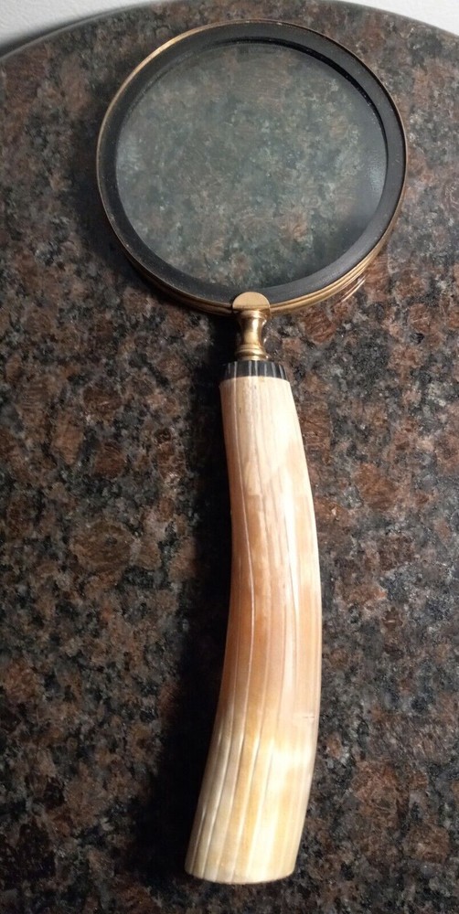 Vintage Horn/Bone Handle 13" Magnifying Glass