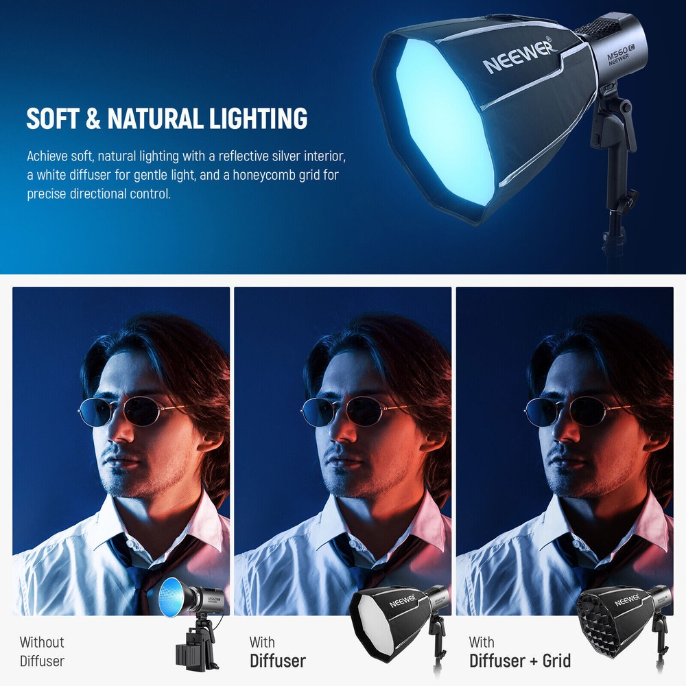 NEEWER 12'' 30cm Mini Octagonal Softbox Honeycomb for MS60 MS60B MS60C MS150B