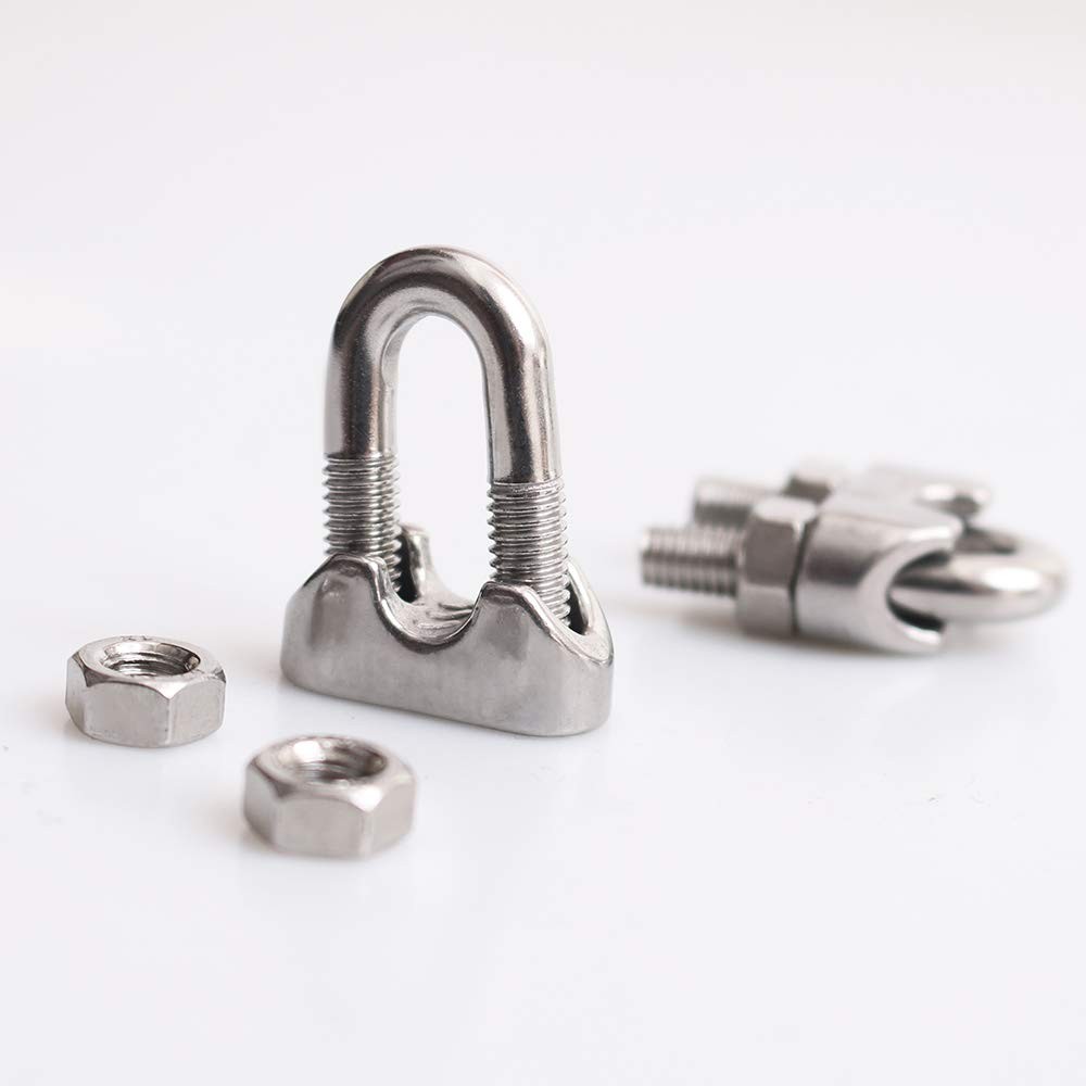 M6 Wire Rope Cable Clip Clamp 16 Pack Stainless