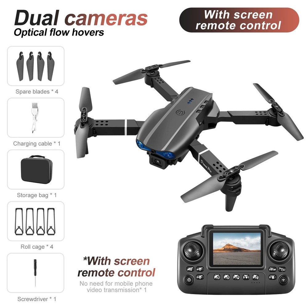 New E88 E99 Drone Remote Control with Screen Dual Camera