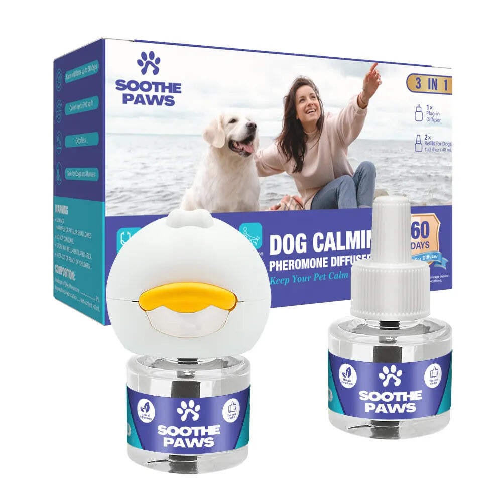 Dog Calming Diffuser Kit – 1 Diffuser + 2 Refills (Unscented, 60 Days)