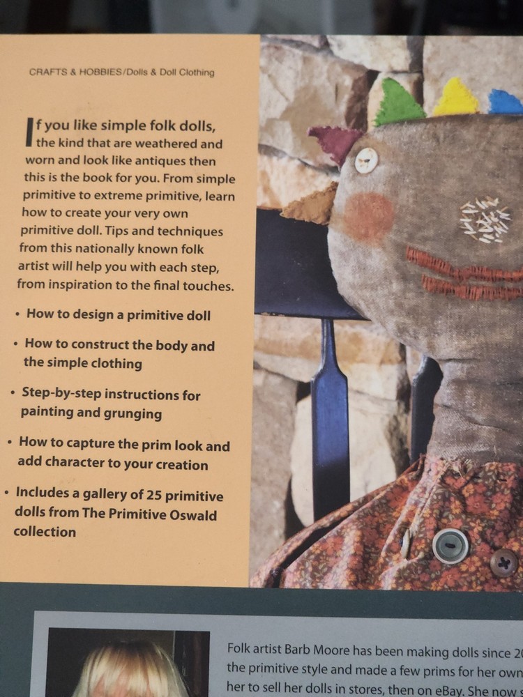 Purely Primitive Dolls Make Old Fashioned Dolls Barb Moore EUC