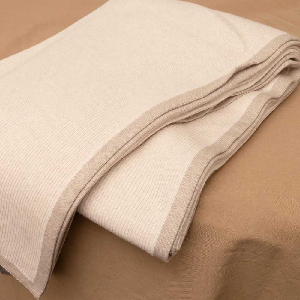 Bemboka Pure Cotton Frame Throw Wheat/Sand