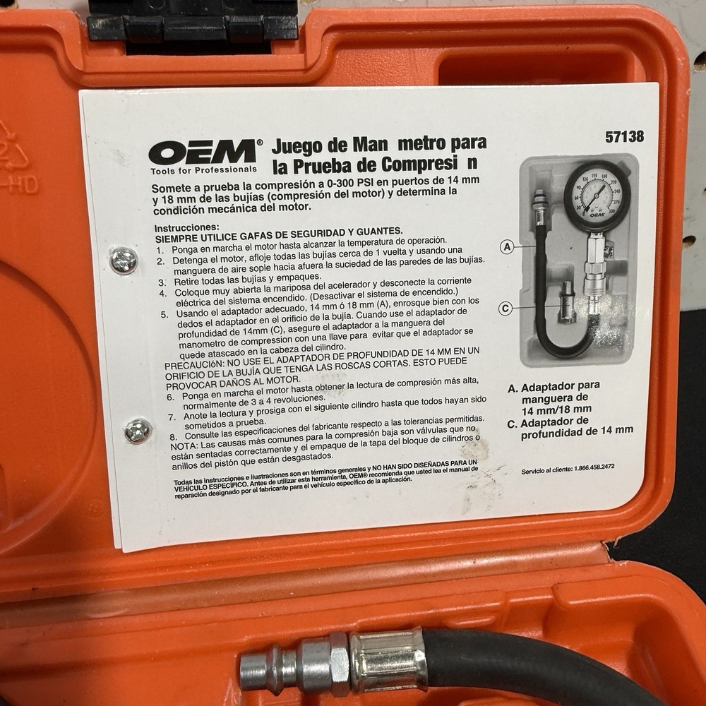 OEMTOOLS 57138 Compression Tester Kit Open Box Never Used Complete