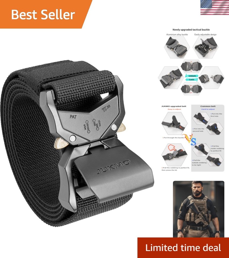 Comfortable Stretch Tactical Belt - 1.5" Heavy Duty Quick Release for Active Men