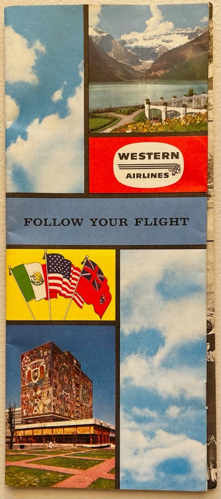 Western Airlines System Route Map and Information Guide - 1961