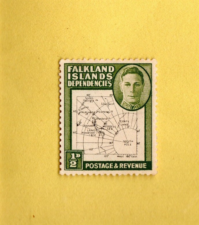 FALKLANK ISLANDS USED 1/2 POSTAGE STAMP