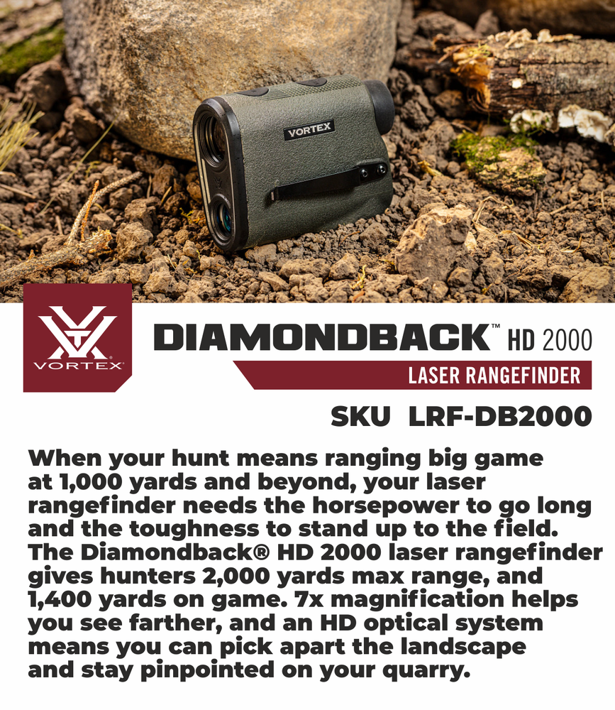 Vortex Optics Diamondback HD 2000 Laser Rangefinder with Free Hat Bundle