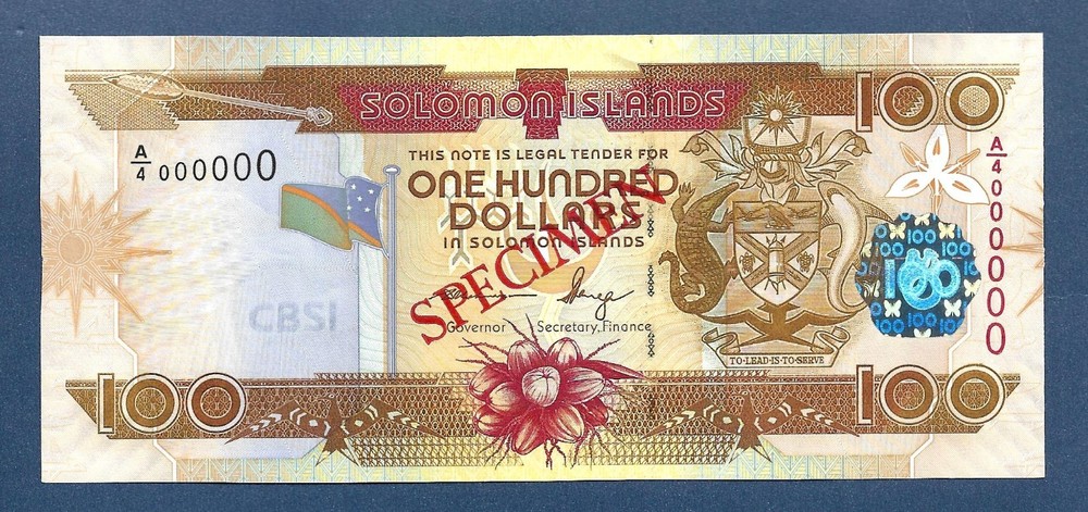 (DN) Solomon $100 Dollars 2009 P-30 Specimen Prefix A/4 UNC