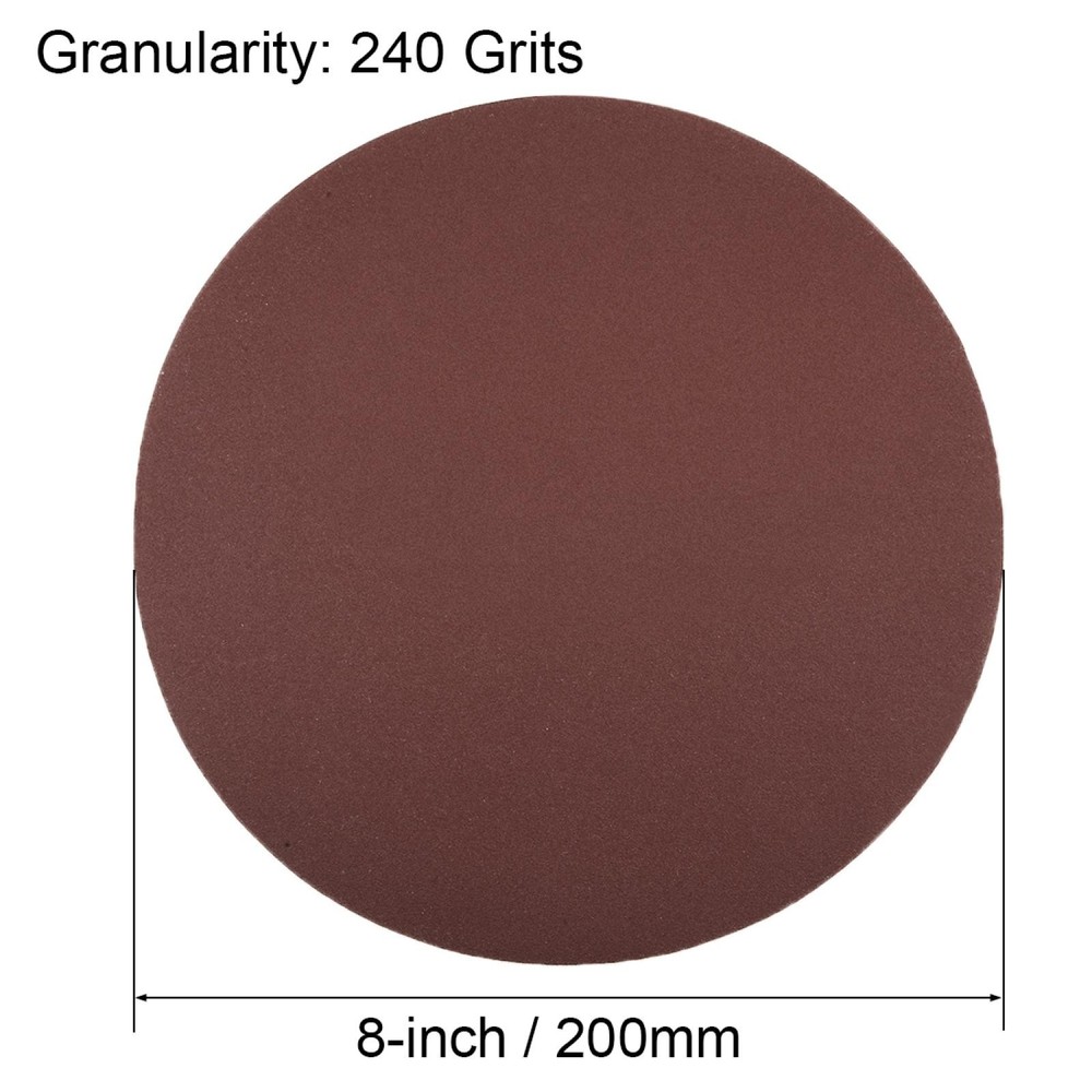 8" Hook Ring Discs Sanding 240-Grain Glass Orbital Sander 5pcs