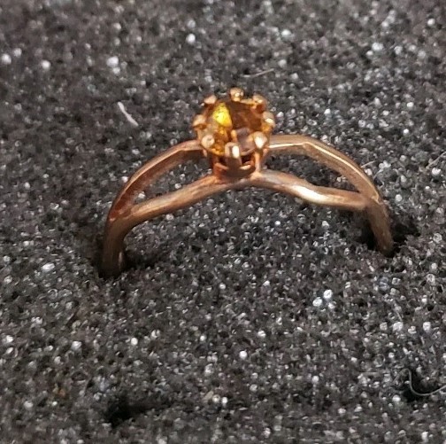 Vintage November Birthstone Adjustable Ring